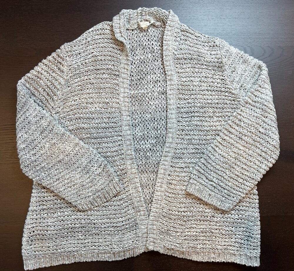 Eileen Fisher Italian Yarn Open Front Cardigan Women’s Sz Large Knit Bolero